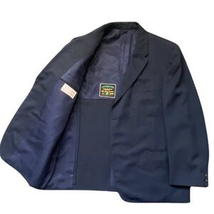 Vintage Yateslene Men’s Navy Blazer Jacket Size Tailored England Silk Finish